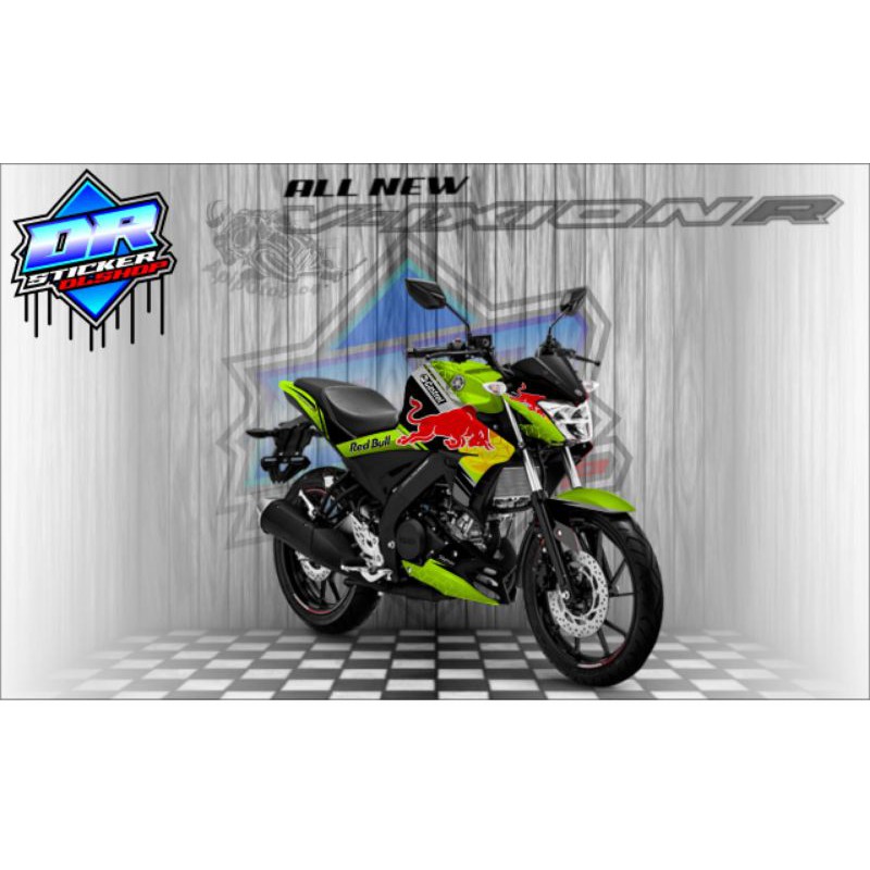 sticker decal full body Yamaha Vixion R motip redbull hijau