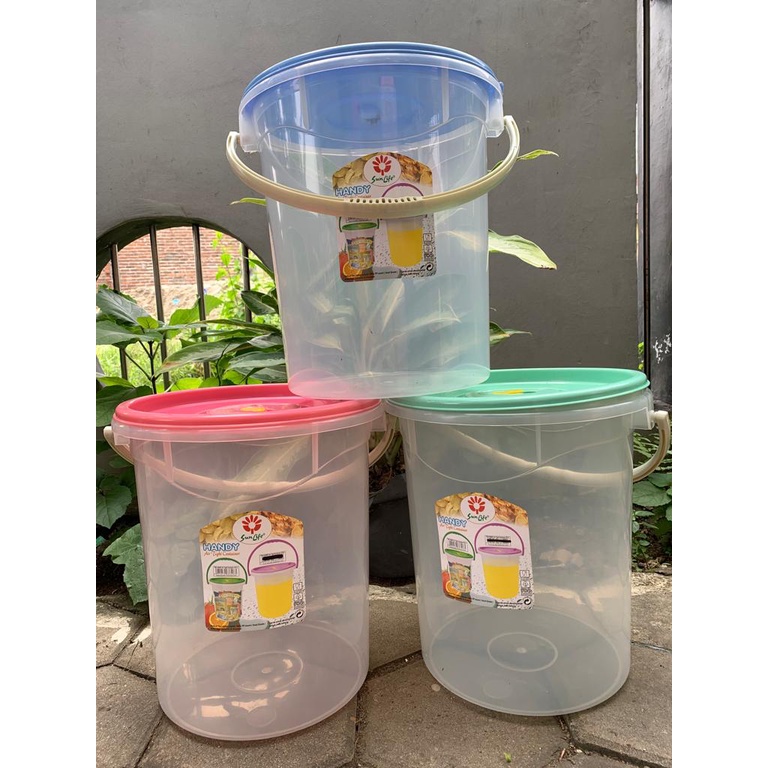 Sunlife handy air 7208 /  Toples Plastik Bulat Gagang 16.3 Liter / toples kerupuk / toples juice