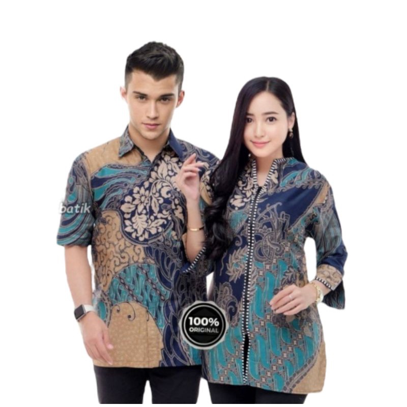 COUPLE BATIK NEW HEM BLUS BLOUSE TRENDING INTERNATIONAL COUPLE SERAGAM TERLARIS