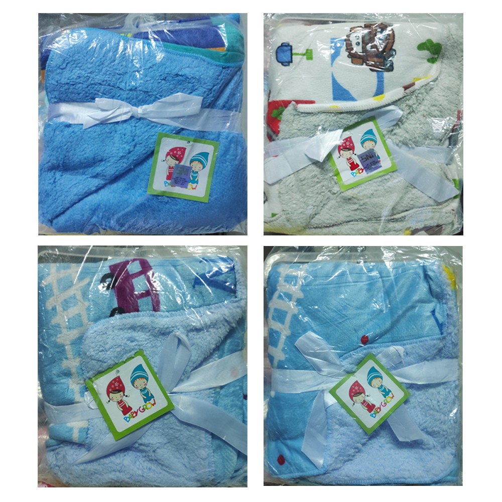 Selimut Bayi Baby Grow Boy Double Fleece 76cm x 102cm motif random