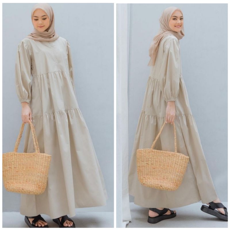 Prewash Rania Dress KHAKI Nuna_id