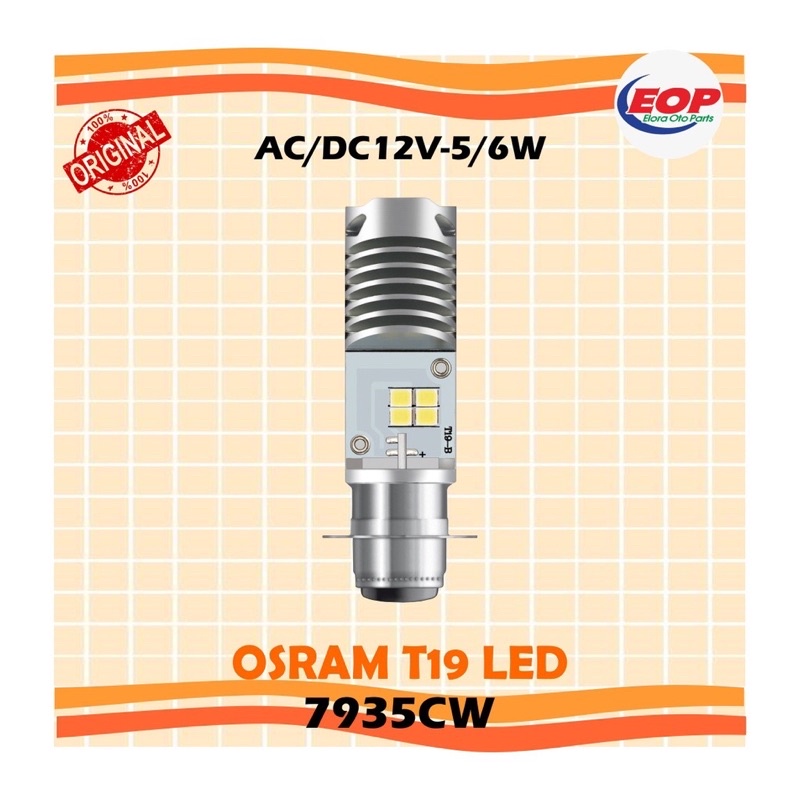 OSRAM LAMPU LED LAMPU DEPAN LED BOHLAM LAMPU DEPAN MOTOR T19 M5 H6 K1 NEW GEN PUTIH 7935-CW
