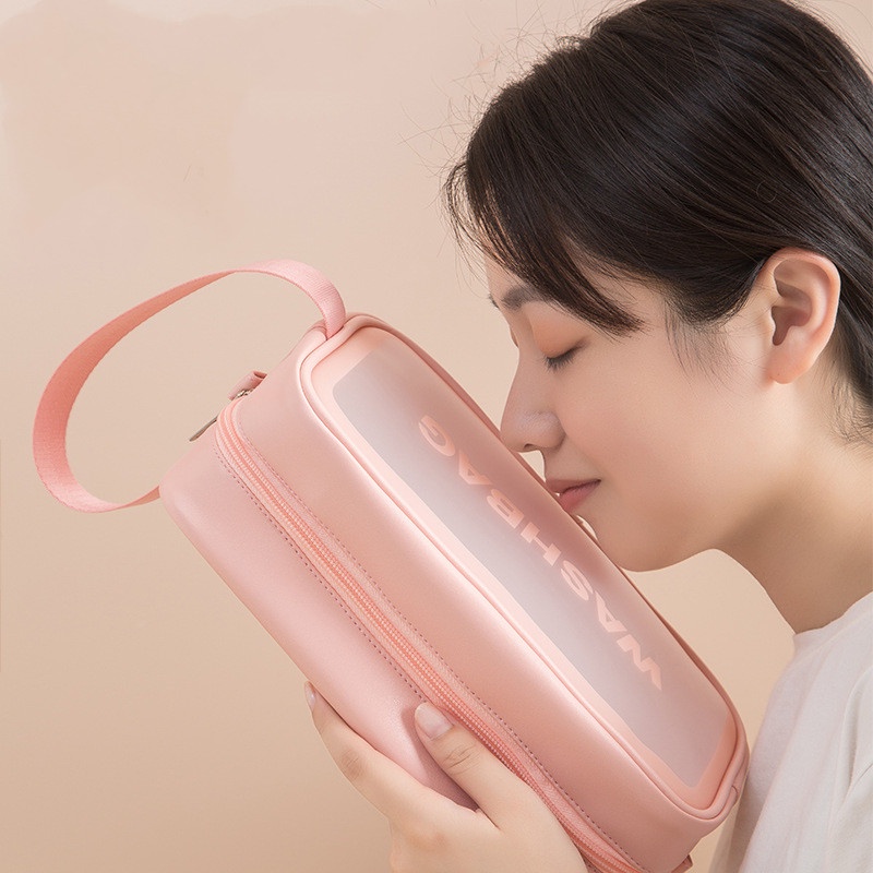 【Penebalan】Tas Kosmetik Washbag Toiletry- Pouch Make-Up Travel Transparan Waterproof Tas Sabun Peralatan Mandi Travel