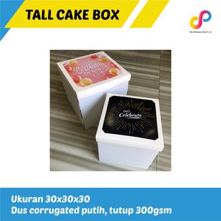 CUSTOM TALL CAKE BOX - DUS KUE CORRUGATED PUTIH