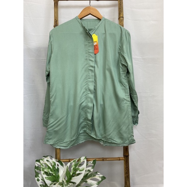 MAUDY SHIRT BLOUSE WANITA RAYON PREMIUM-MINT