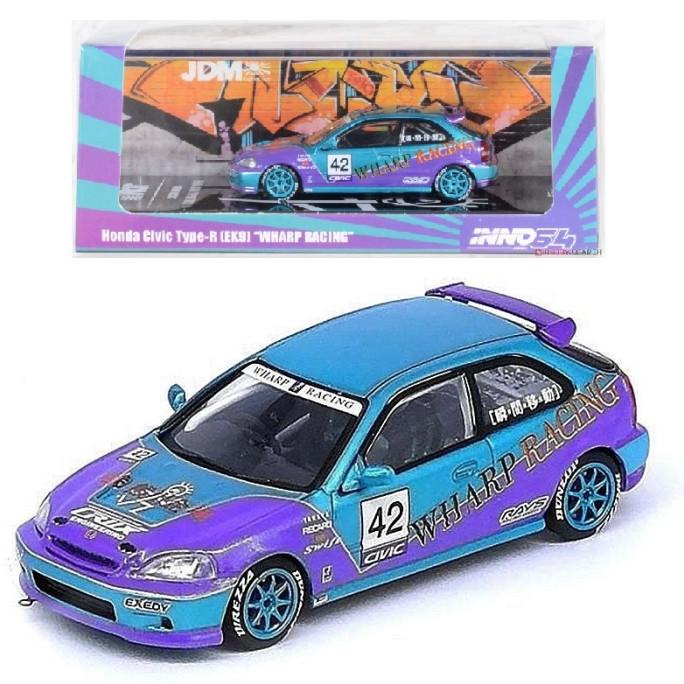 IN64-EK9-JDM12 INNO64 HONDA CIVIC TYPE-R EK9 WHARP RACING DIECAST