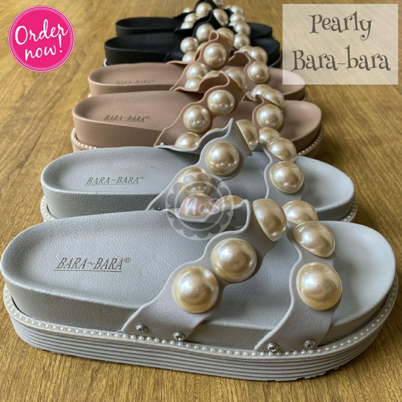 PEARLY Sandal jelly wedges mutiara besar merk Bara-bara