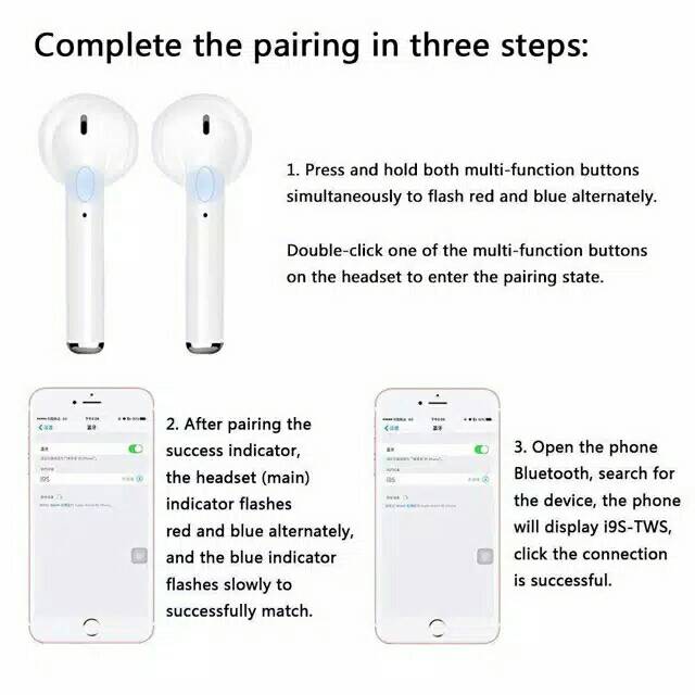 Handsfree I9S TWS Earphone Wireless Bloetooth Mini