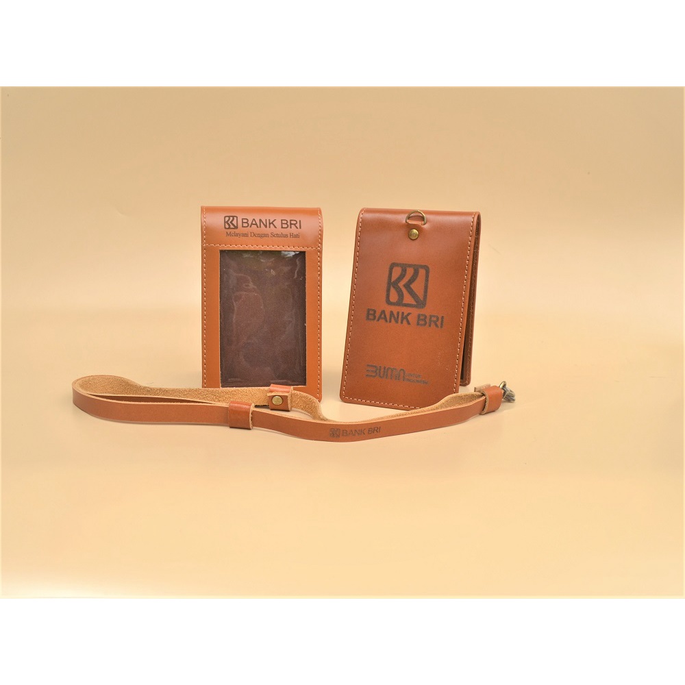 

Name Tag Holder BRI / ID Card Holder Kulit Bank BRI Cokelat