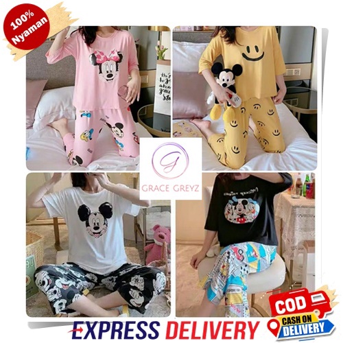 PIYAMA WANITA IMPORT MODEL 7/8 KEKINIAN