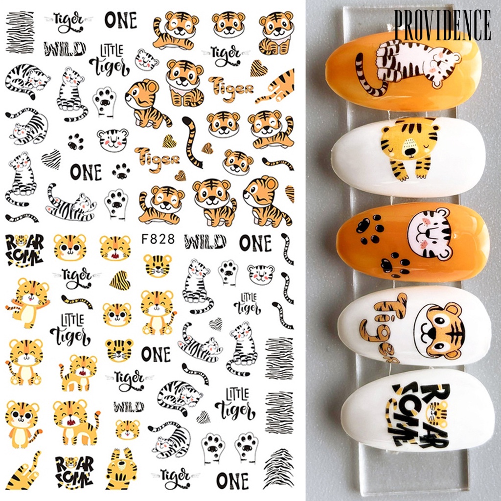 Providence Stiker Kuku 3d Ultra Tipis Motif Macan Untuk Nail Art / Manicure