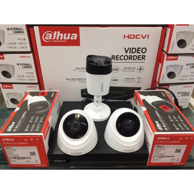 Paket cctv dahua 4 channel 3 kamera 2mp 1080P