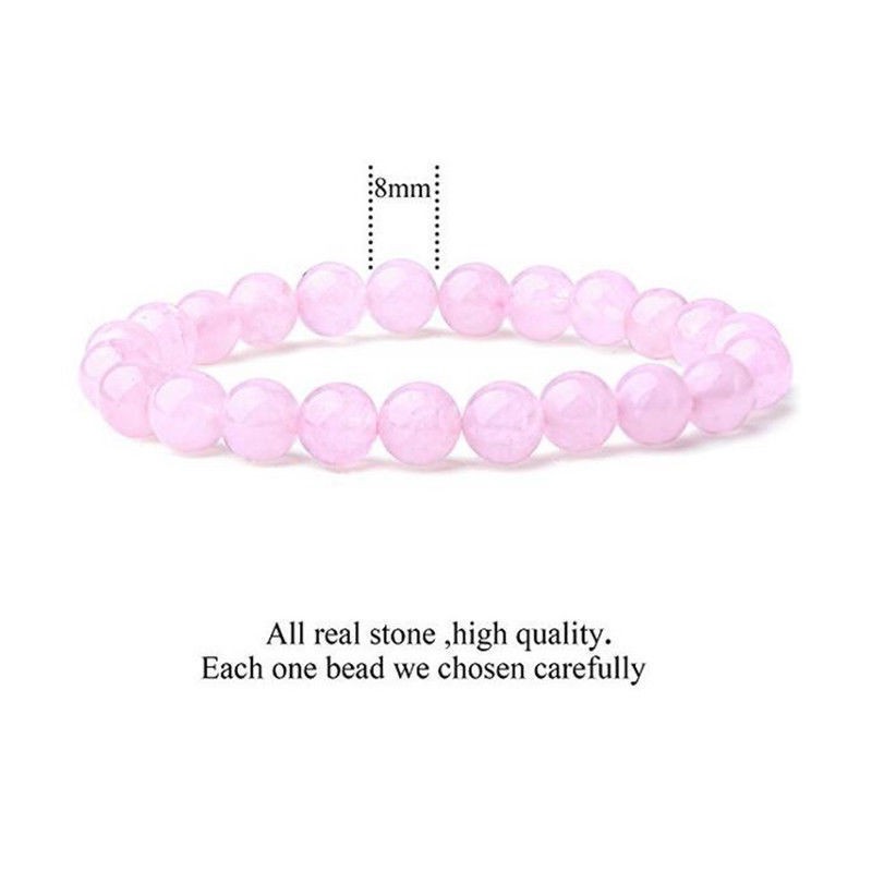 Gelang Natural Rose Quartz Chakra Reiki Energy Healing