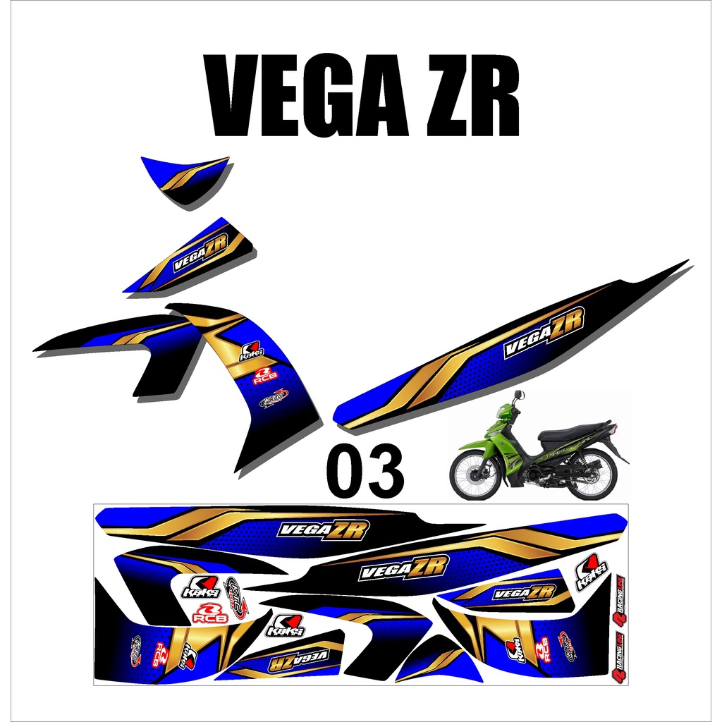 (cod)  VEGA ZR. Sticker Stiker Striping Lis Variasi VEGA ZR Murah Desain DS ZR - 3