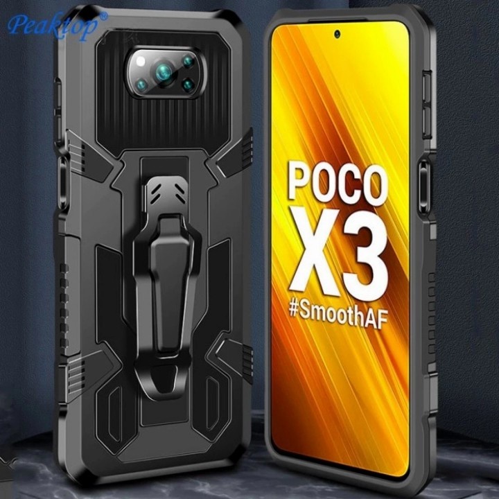 Xiaomi Mi 11 Lite Mi 10T Pro / XIAOMI POCOPHONE POCO C40 X3 NFC X3 Pro M3 F3 5G M4 PRO 4G Hard Case Robot i-Crystal With Belt Clip