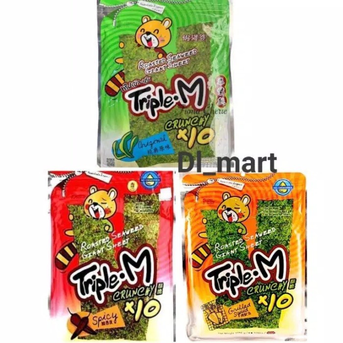 

Siap Krim Roasted Seaweed Triple M - Seaweed Origin / Grilled Squid / Spicy 60Gr - Original - Ijo