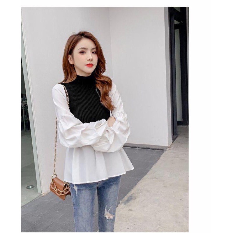 Blouse knit 2in1 import