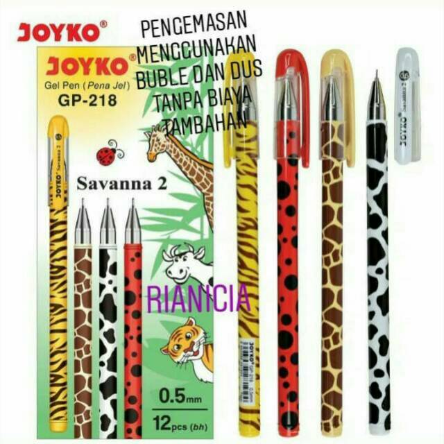 

Gel pen/pulpen gel joyko GP-218 savanna. 1 pak isi 12 pcs