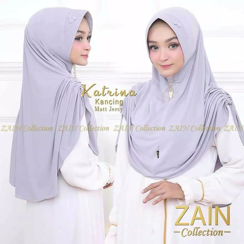 JILBAB KHIMAR KATRINA KANCING KERUT KANAN KIRI HIJAB BERGO KERUDUNG  INSTANT SYARI MURAH-4