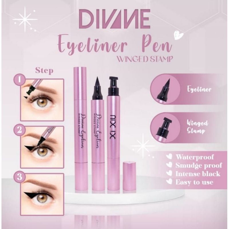 XI XIU Divine Eyeliner Pen Winged Stamp Waterproof Smudgeproof Intense Black