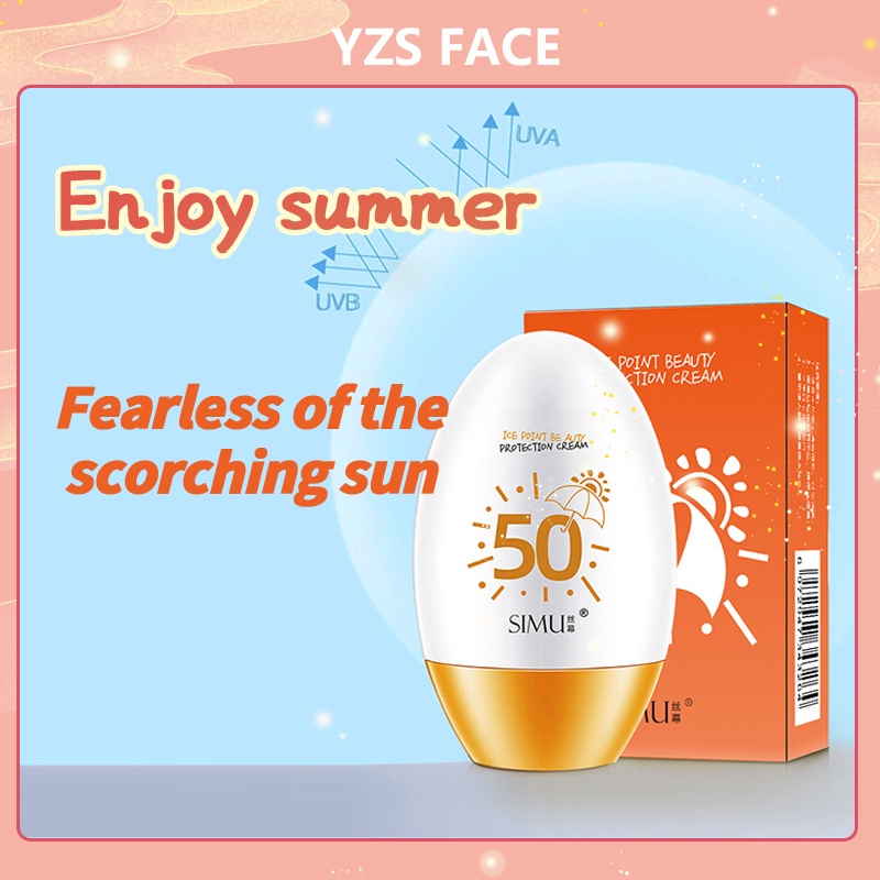 100% YZS SIMU UV Anti-UV Shield Sunscreen Tabir Surya Perisai Pemutih Pelembab Perlindungan Tinggi SPF50+++ Pelembab wanita skincare Sunblock