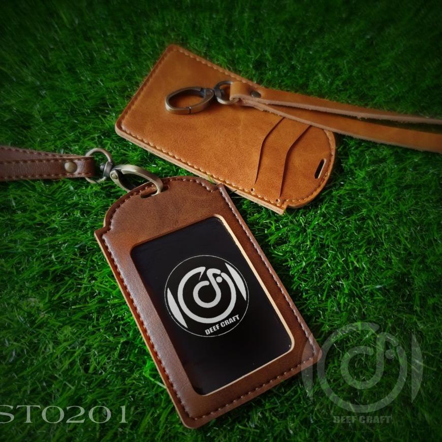 

↶ Id card holder / name tag kulit / ID Card holder Kulit [ST0201] ね