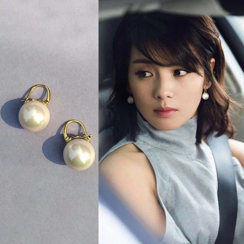 [ACKER] Retro Mode Dasar Anting Jatuhkan Bola Mutiara Anting Tindik Sederhana Untuk Wanita