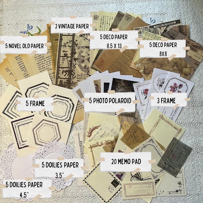 

journaling kit / journal kit paper bundle for scrapbook journal journaling bujo