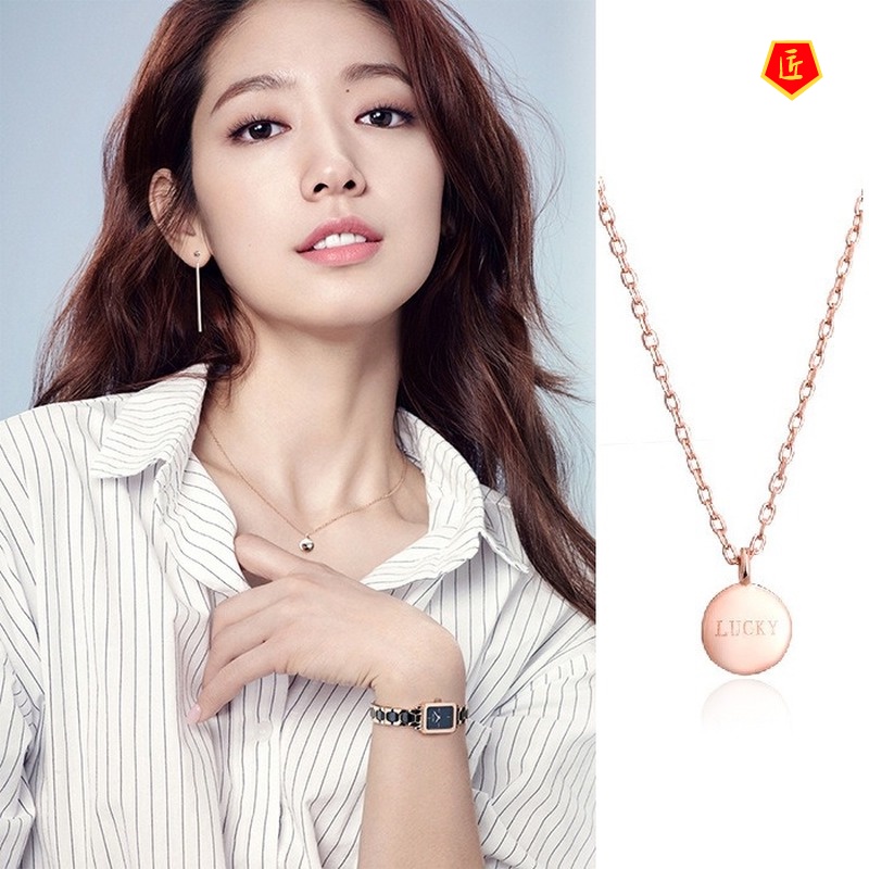 [Ready Stock]Lucky Little Golden Beans Necklace Women's Korean-Style Simple Fashion