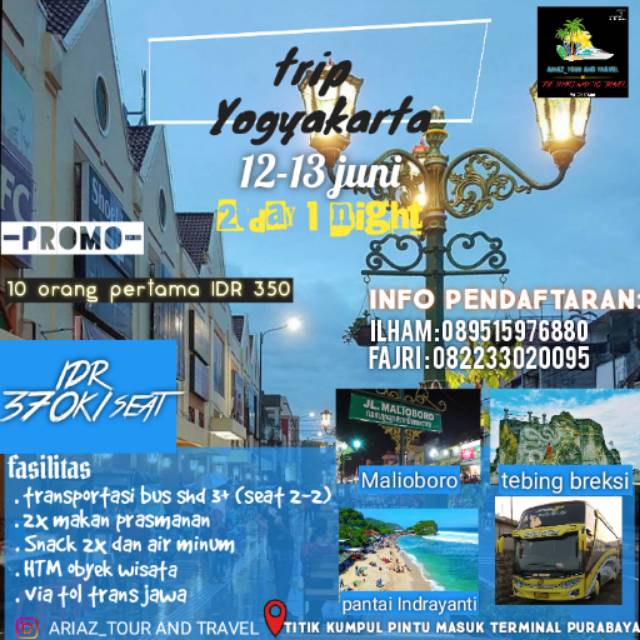 Paket Tour Jogja 12 13 Juni 2020 Shopee Indonesia