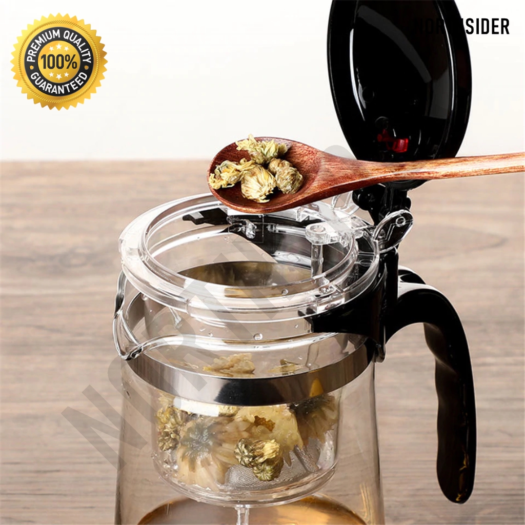 TEA INFUSER POT 750ML PUSH BUTTON | TEKO TEH SARINGAN KACA - JY025