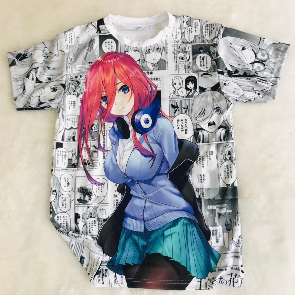 Tshirt Nakano Miku Fullprint  Quintessential Quintuplets Premium Dryfit