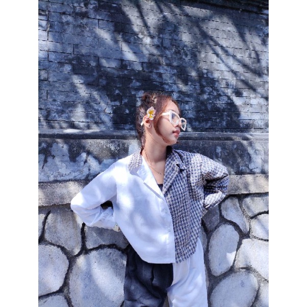 kemeja two tone Tartan