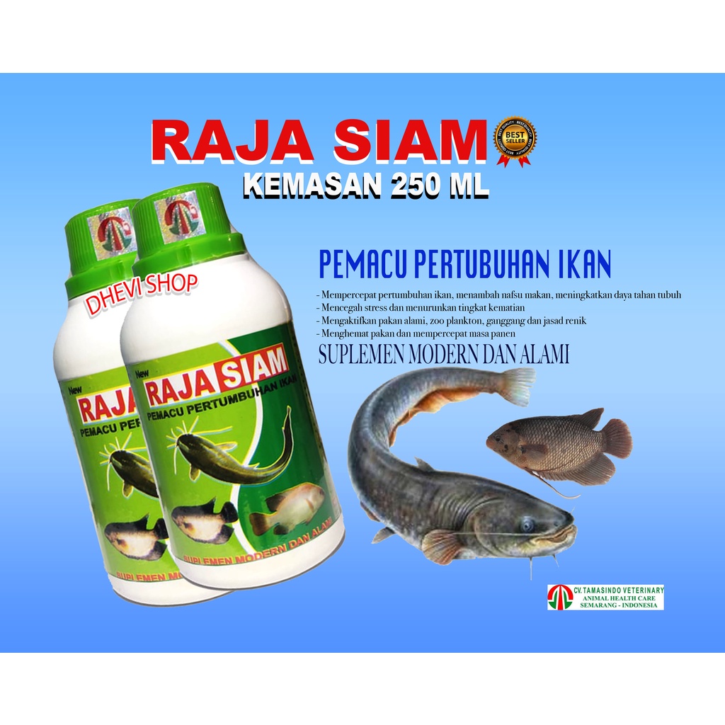 RAJA SIAM 250-VITAMIN PENGGEMUK IKAN-OBAT PENGGEMUK IKAN-PENAMBAH NAFSU MAKAN KAN