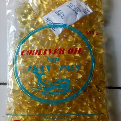 Minyak Ikan Cap Ikan Paus Cod Liver Oil isi 500 kapsul / Minyak Ikan Samco