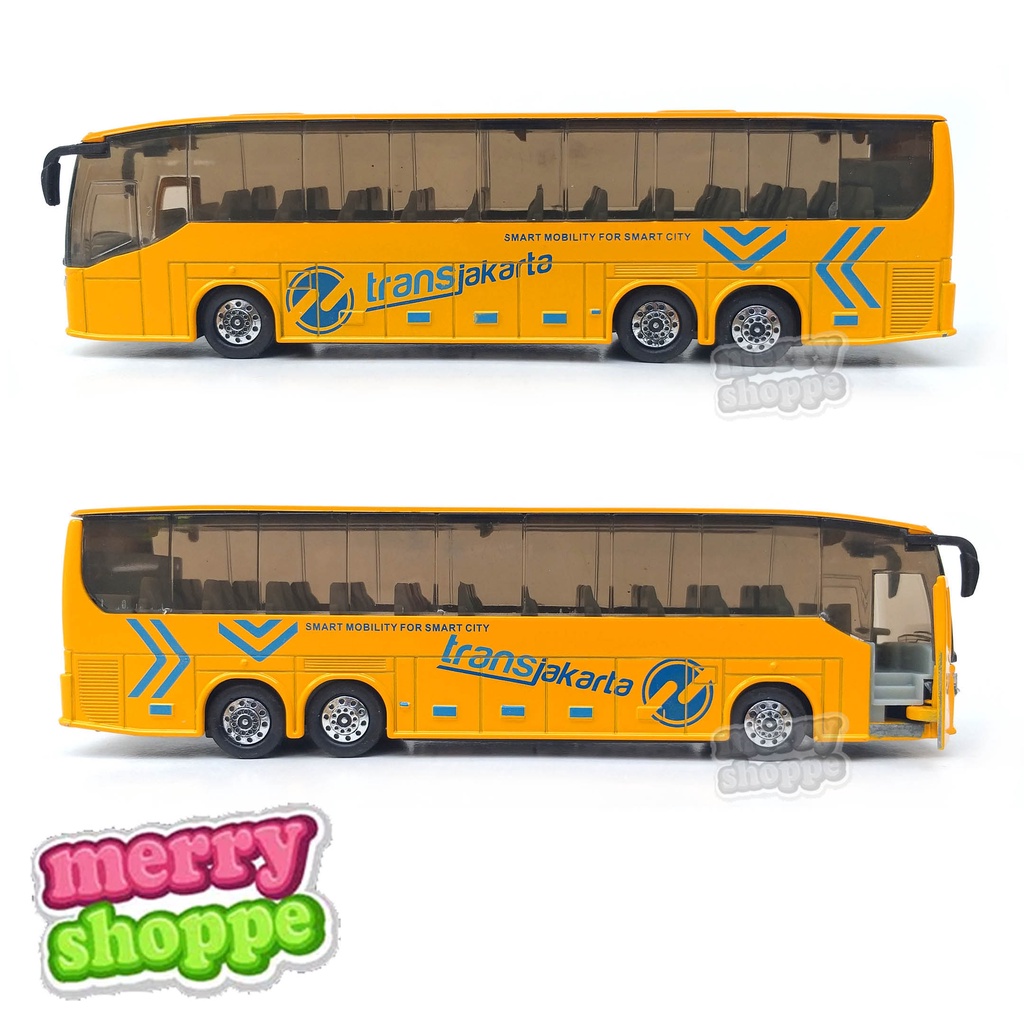 Diecast Miniatur Mobil Bus Transjakarta Busway + Lampu dan Suara