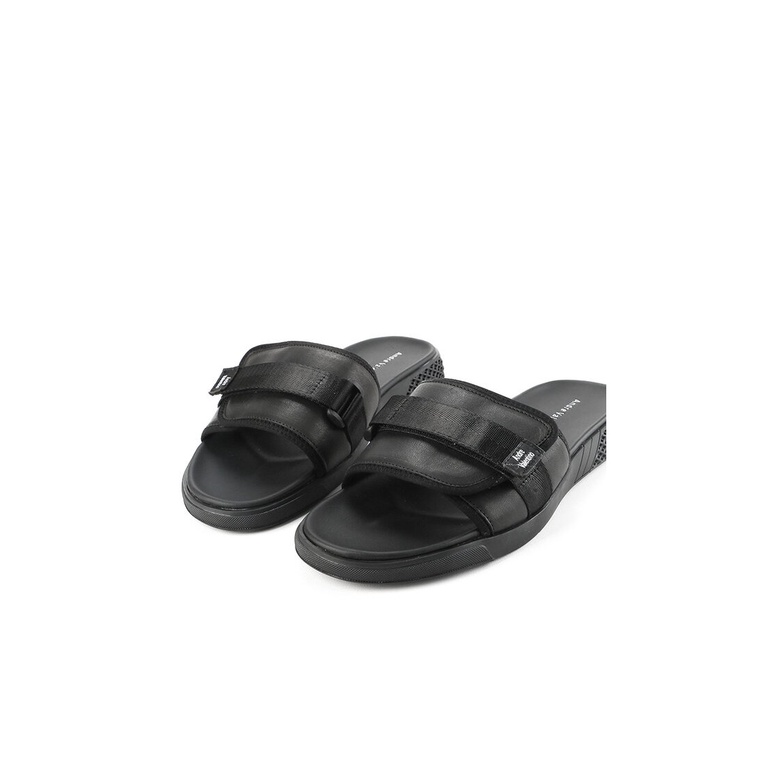 SANDAL SLIDE KULIT ANDRE VALENTINO PRIA ORIGINAL CASUAL HITAM AVM25