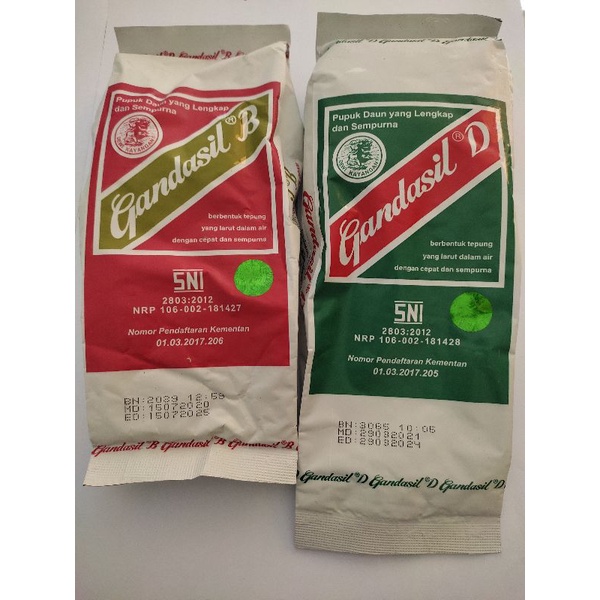 PUPUK GANDASIL B DAN GANDASIL D 500 gram