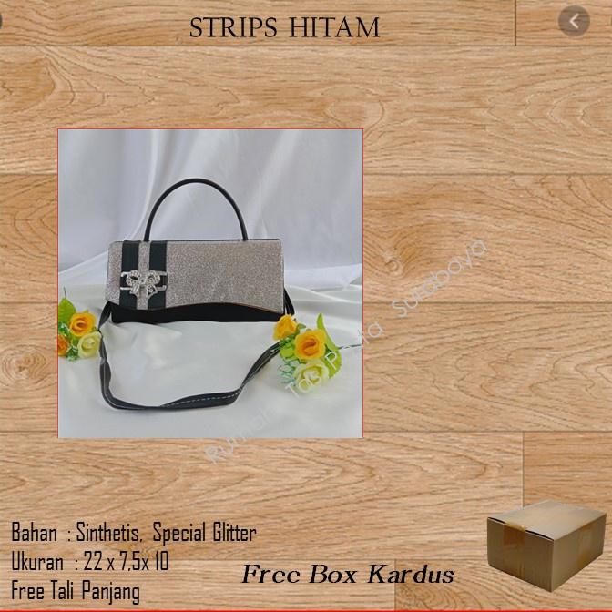 Tas Kecil,Tas Imut,Tas Kondangan,STRIPS HITAM