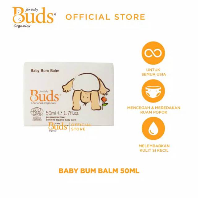 Buds Organics BCO - Baby Bum Balm 50ml - Krim Ruam Popok Organik