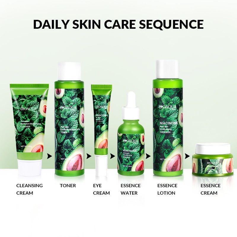 Bioaqua Avocado Elasticity Moisturizing Six Piece Set / Paket Skincare Avocado