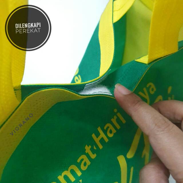 Tas Lebaran Bahan Tebal Tapak Bawah GoodieBag Press Ukuran 30x40cm Tas Belanja Spundbond Full Jahit