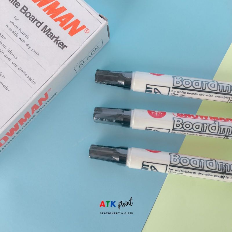 

ATK-POINT | SNOWMAN White board marker BG12/ABG 12 spidol papan tulis putih.