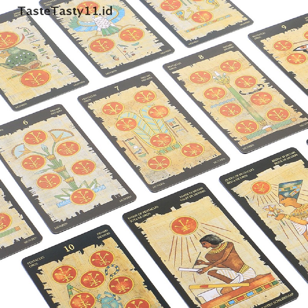 【TasteTasty】 Egyptian Tarot of Wirth Tarot Cards Oracle Cards for Divination Fate Tarot .