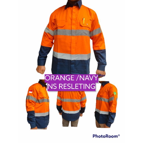 Wearpack Safety NS/ Atasan Safety / Kemeja Safety / Seragam Proyek Wearpack /pakai Resleting