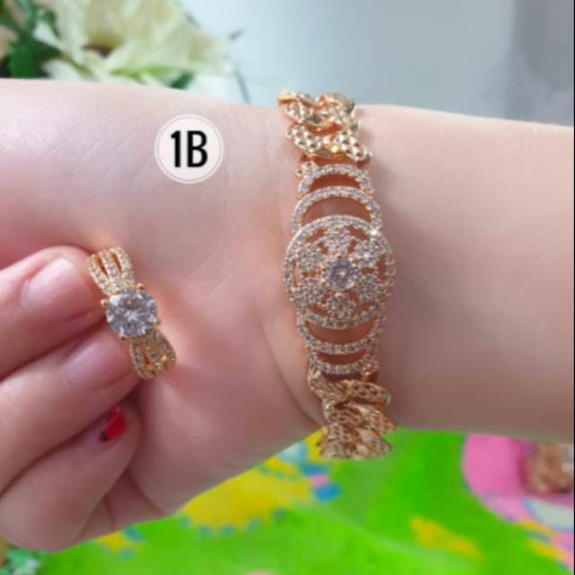 perhiasan xuping set lapis emas