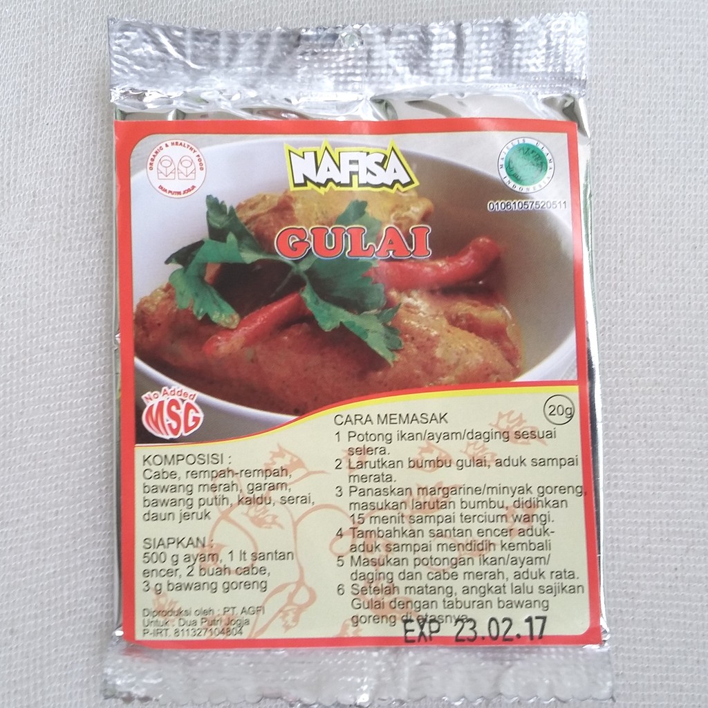 

Nafisa bumbu Gulai (AYAM/DAGING/IKAN)