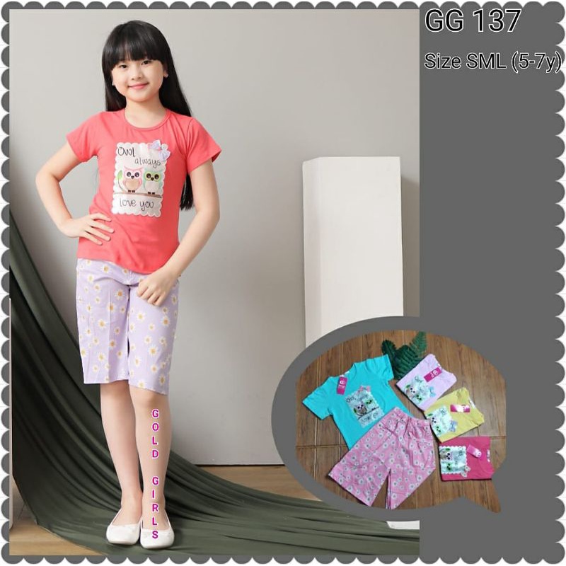 Setelan kaos Anak Motif Burung hantu