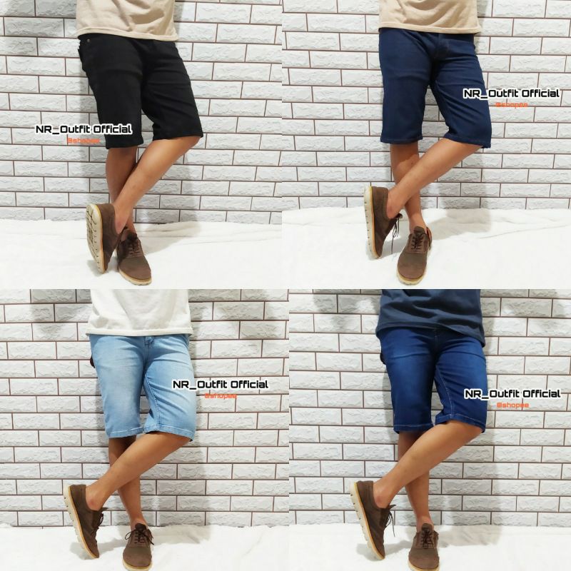 Celana Pria Jeans Pendek Big Size 27-38 Casual Slim Fit Skinny Stretch Cowok NR_Outfit Official COD