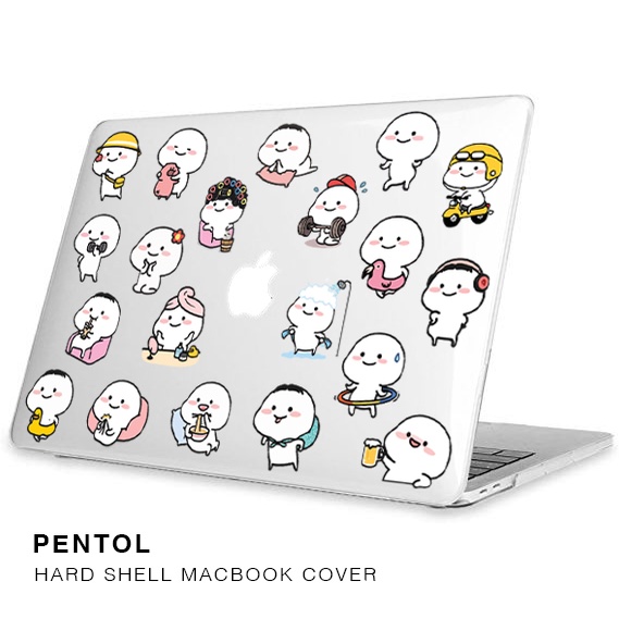 Casing MACBOOK PRO AIR APPLE Custom Hardcase Lucu Cute Bisa Dikasih Nama Quby Pentol 2020 2019 2018